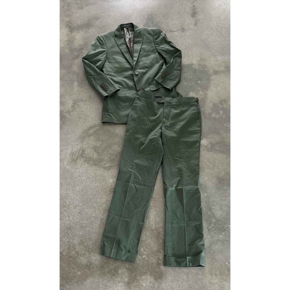 INDOCHINO‎ Green 2 Pc Suit SoHo Jacket Blazer and Newbury Cuffed Pants XS